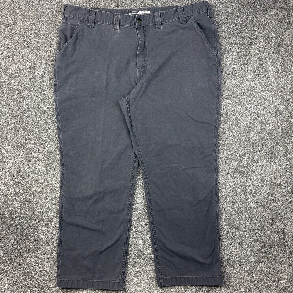 Carhartt Pants Mens 44x30 Gray Rugged Flex Relaxed Fit Canvas Stretch 102291-039
